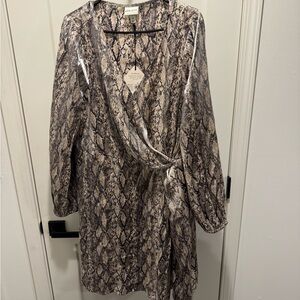 Ava & Viv Black and Cream Snake Print Dress